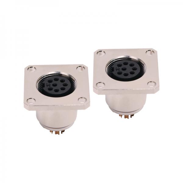 Quality 250V M16 Circular Connector Square Panel Mount Female Solder Connector 8 Core for sale