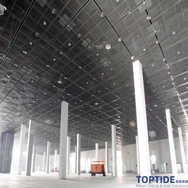 Quality TOPTIDE Multifunctional 2mm Steel Metal Mesh Ceiling Panel Square for sale