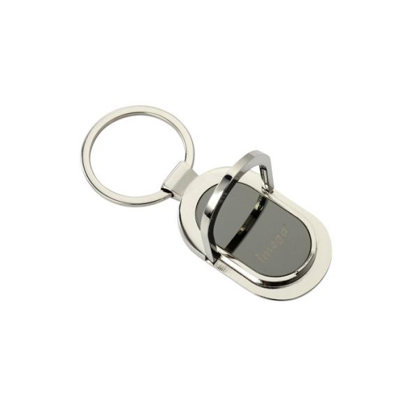 Quality Personalized Ellipse Metal Keychain Holder Zinc Alloy Phone Holder Keyring for sale