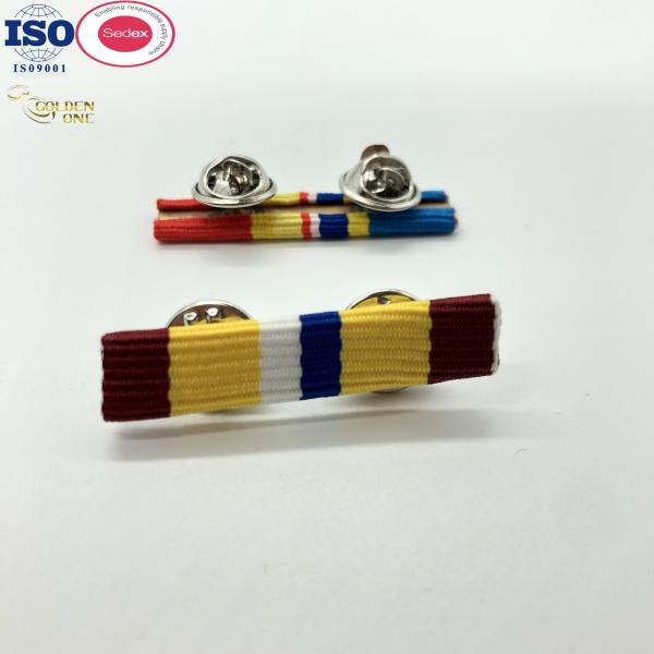 Quality Custom Ribbon Bar Pin Gold Award Personalized Enamel Mounting Medal Bars for sale