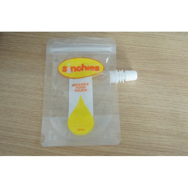 Quality Clear Stand Up Yellow Spout Pouch Packaging Reusable for Liquid Packaging for sale
