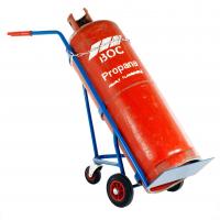 China Powder Coating Propane Cylinder Trolley Oxygen Tank Carrier With Wheels factory