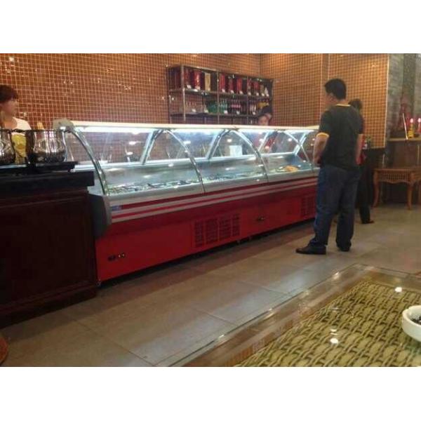 Quality Air Cooling Delicatessen Supermarket Meat Display Freezer for sale