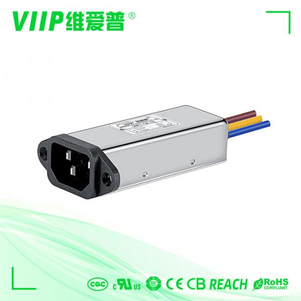 Quality 3A 60Hz Ac Power Line IEC EMI Filter Male Socket With Wires 1500VDC for sale