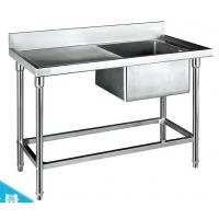 China Catering Sinks Stainless Steel Single Sink with Side Table 1200*600*800+150mm factory