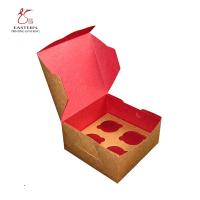 China Folding 350gsm 4 Cupcake Paper Box , Kraft Paper Cupcake Boxes 8*8*4 Inch factory