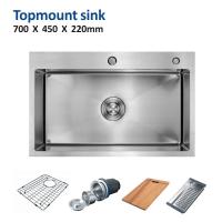China Bar Topmount Stainless Steel Kitchen Sink Cabinet 16 Gauge 70x45 factory