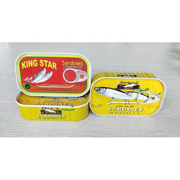 Quality 125g Net Weight Canned Sardines In Vegetable Oil Rich Various Nutrition for sale