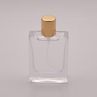 Buy cheap 50ml Flat Glass Perfume Bottle With Small Gold Cap from wholesalers