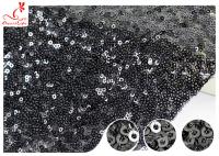 China Shiny Embroidered Black Sequin Mesh Fabric For Party Evening Dress R&amp;D Available factory