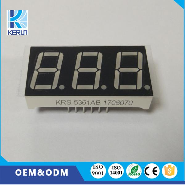 Quality Pure Green 3 Digit Seven Segment LED Display 0.56 Inch For Instrument Panel for sale