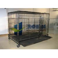 China Stainless Steel Foldable Pet Cage Collapsible Metal Pet Crate With Removable Tray factory
