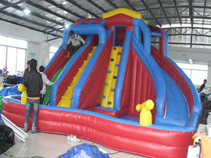China Outdoor Kids Inflatable Water Park With Slide / Inflatable Water Slide PVC Tarpaulin factory