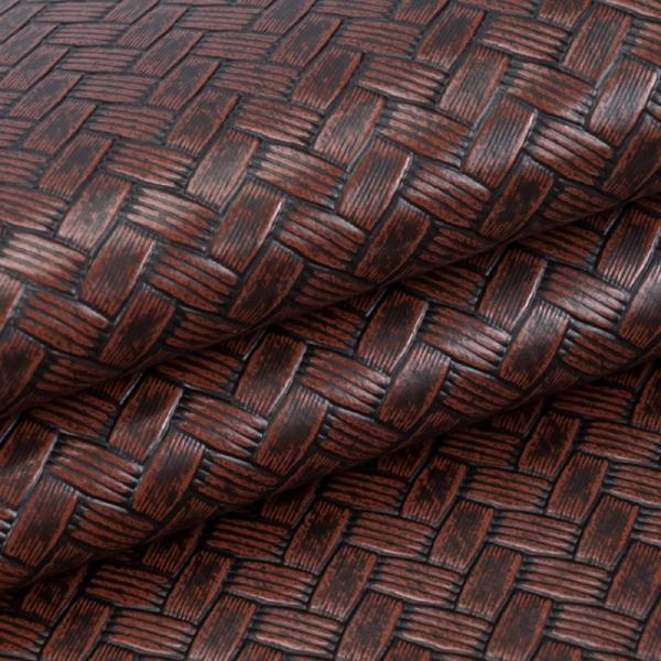 Quality 0.6mm Embossed Packaging Leather Faux Knitted PVC Leather Big Mat Weave for sale