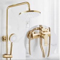 China Nordic Light Luxury shower Shower set Home faucet Modern bathroom brass brushed gold hot and cold pressurized nozzle for sale