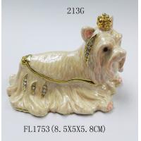 China Crown Dog Jewelry Box Metal jewelry box Animal Trinket Box Best Wedding Favors Gifts Trinket Box factory