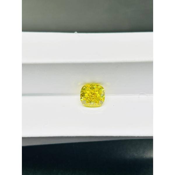 Quality 2CTS Cushion Loose Lab Created Yellow Diamond IGI Certified for sale
