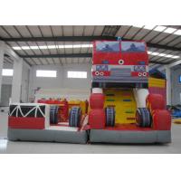 Quality Fire Fighting Fun City Commercial Bounce House , High Slide Big Blow Up Bounce for sale