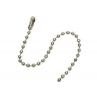 China Beaded Chain Nickel Plated Stainless Steel Split Key Ring 4-1/2 Length for sale