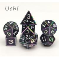 Quality Sturdy Hand Pouring Colored Dice Sets , Metal Unique Polyhedral Dice for sale