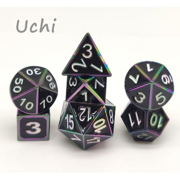 Quality Sturdy Hand Pouring Colored Dice Sets , Metal Unique Polyhedral Dice for sale