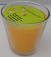 China Yellow Citronella glassl scented candle with the printed card factory