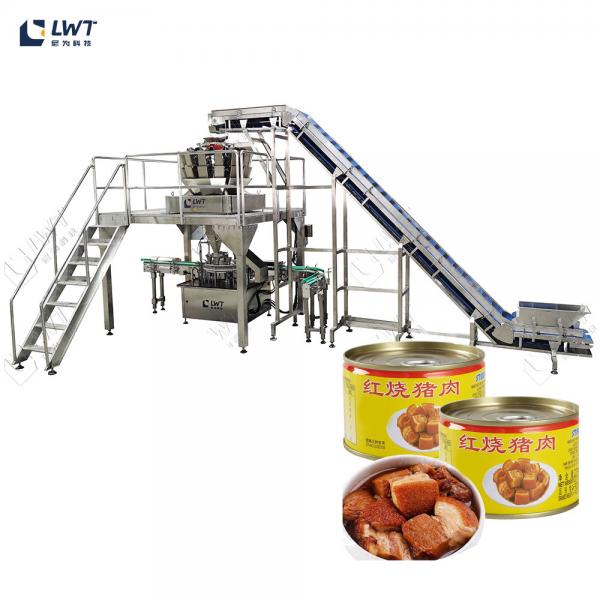 Quality Canned Braised Pork Food Meat Production Line Multihead Weigher Filling Packing Machine for sale