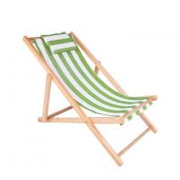 China Outdoor Deck Bamboo Chair Relaxing Chair Garden Chair Backrest Adjustable in 4 Positions Canvas Seating Area factory