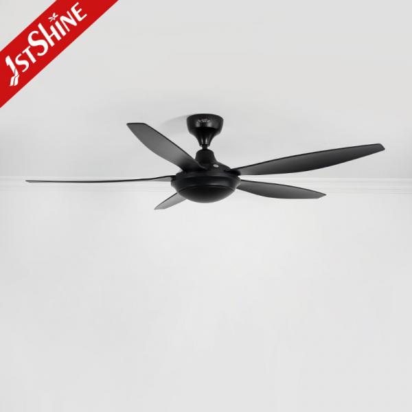 Quality 54 Inch Dc Motor Black Plastic Ceiling Fan With 6 Speeds Remote Control for sale