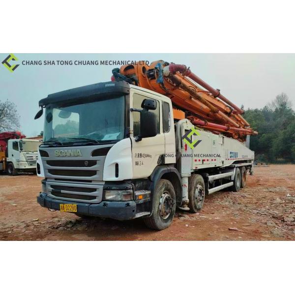 Quality 2014 Zoomlion Heavy Industries 56m Scania Chassis Second Hand Concrete Pump Truck for sale