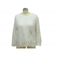 china Fashionable Dressy Ladies Casual T Shirts White Long Sleeve Lace Top OEM Service