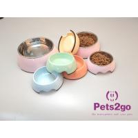China Rounded Shape 830g 1200ml Plastic Pet Feeder Bowls for sale
