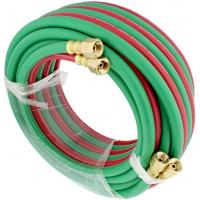 China 25ft Moulding Twin Welding Hose Oxy Acetylene Cutting Torch Hoses 1/4 Inch B Fittings factory