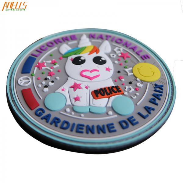 Quality Sew On Morale PVC Patch Embossed 2D / 3D Logo PVC Velcro Patches for sale