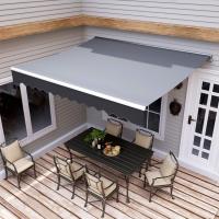 China 4x2.5m Retractable Manual Awning Window Door Sun Shade Canopy with Fittings and Crank Handle factory