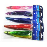 China Resin head soft octopus skirt With feather bait tuna sea trolling fishing lure 6.5 inch /35g for sale