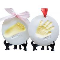 China Little Baby Clay Impression Kit Ribbon Imprint Keepsake Baby Footprint Kits for sale
