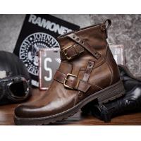 China Genuine Leather British Retro Mens Martin Boots / Trendy Chelsea Boots factory