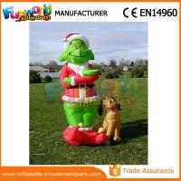 China Mini Oxford cloth Green Airblown Inflatable Grinch Inflatable Christmas Grinch With Dog factory