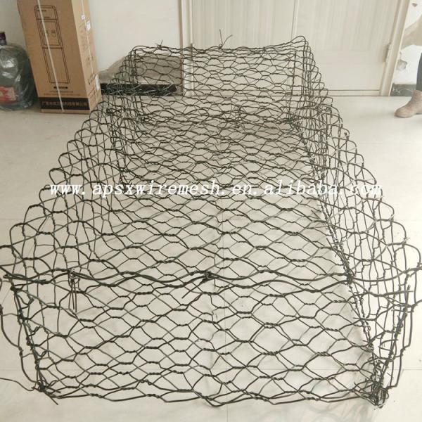 Quality Double Twisted 6x8cm Galvanized Gabion Baskets Stone Filled Cages Hexagon Preventing Rock Breaking for sale