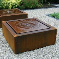 China Garden Decoration Rusted Orange Corten Steel Fountain Square Water Table factory