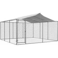 China Outdoor Dog Kennels for Large Dogs with Roof, Heavy Duty Metal Dog Enclosures for Outside, Large House Cage Dog Pen factory