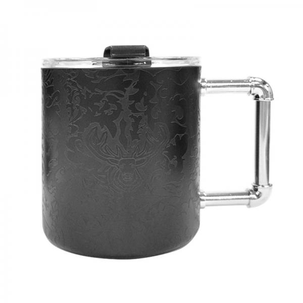 Quality Black Painting Stainless Steel Coffee Mug Thermos Tumbler With Handle for sale
