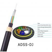 China Non-Metal 12 Cores ADSS Fiber Optic Cable Aerial Self Supporting for Power Telecommunication for sale