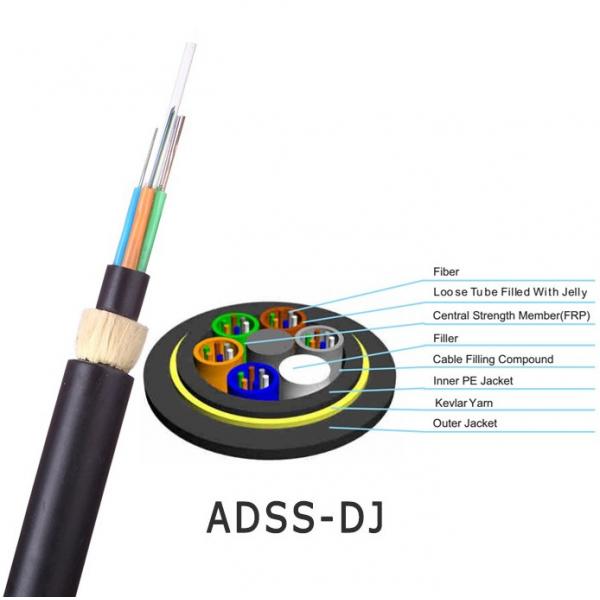 Quality Non-Metal 12 Cores ADSS Fiber Optic Cable Aerial Self Supporting for Power Telecommunication for sale