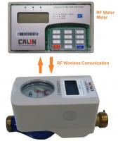 China LCD Display Wireless Water Meter , Battery Driven Water Prepaid Meters split CIU RF communication factory