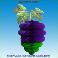 China FSC Honeycomb paper decorations, grape decorations for summer party artificial fruit factory