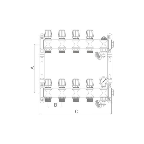 Quality Threaded Pipeline Brass Manifold 2-10way Hot Water Manifold Distribution for sale