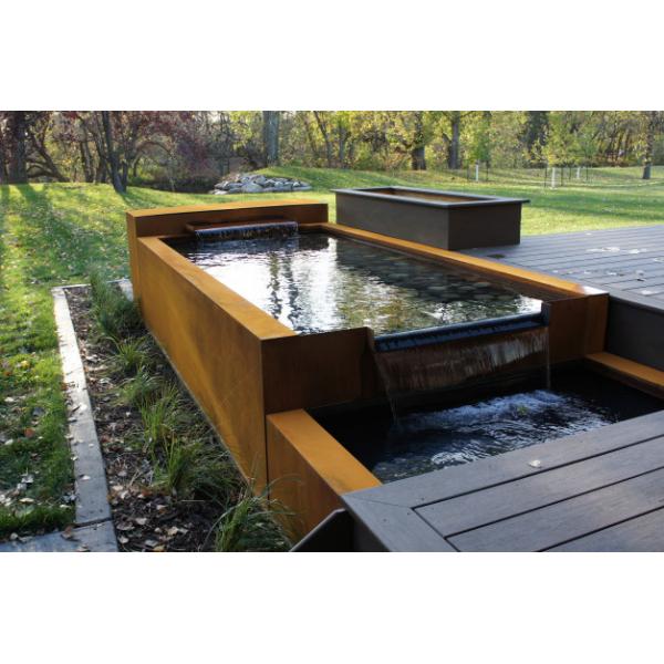 Quality Shaped Corten Steel Water Feature Rusty Outdoor Modern Sculpture for sale