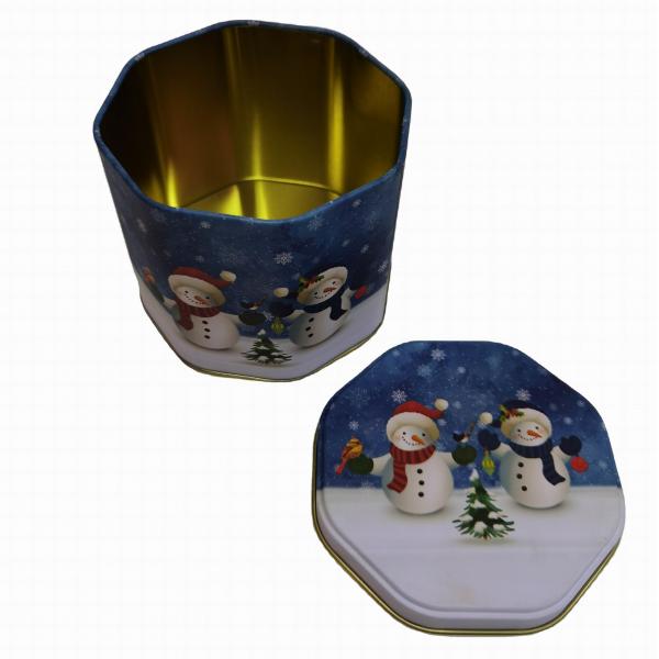 Quality Octagon Customized Bulk Christmas Tins Candy Tin Container 0.23mm Thickness for sale